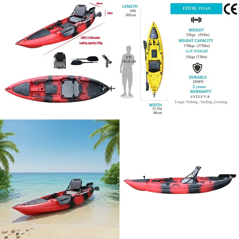 قارب كاياك للصيد بمقعد واحد بط - مراجعة Fishing Boat Seat وسعره